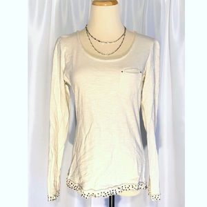 BKE Studded Oatmeal Long Sleeve Tee